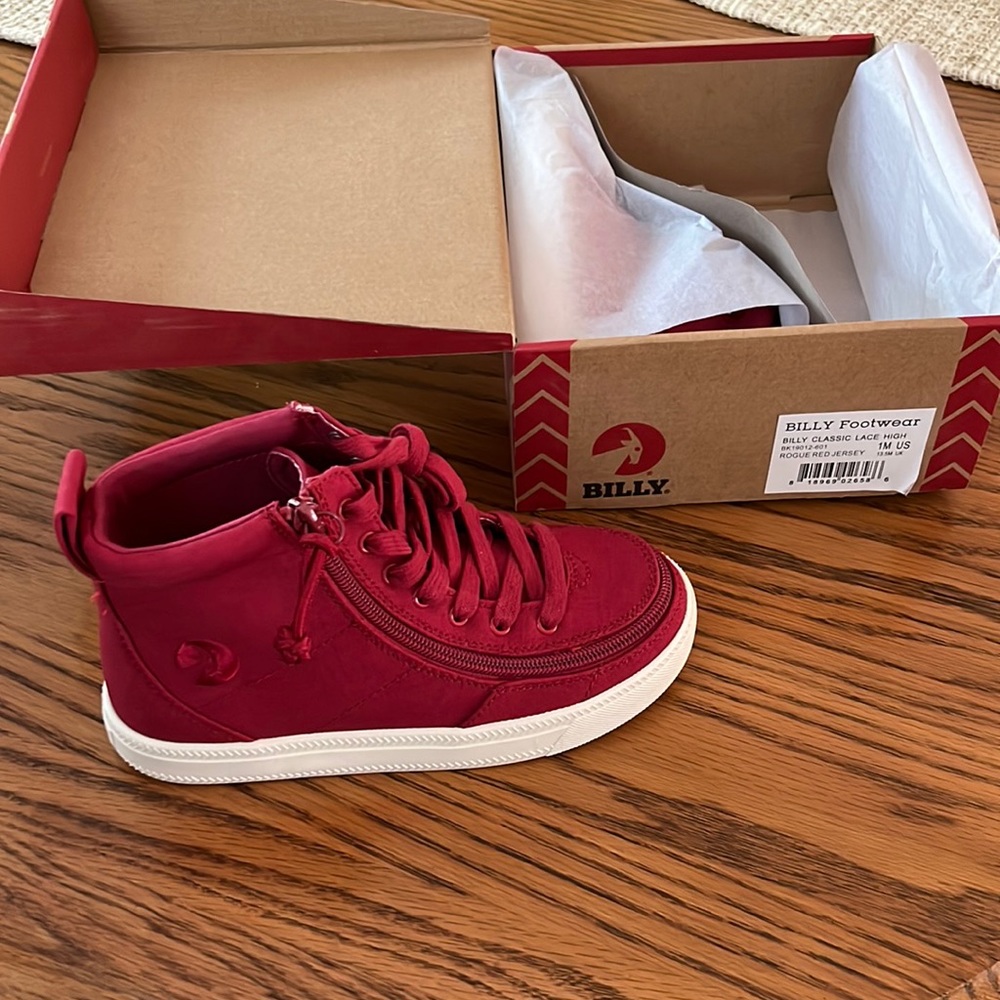 New in box size 1 red Billy sneakers
